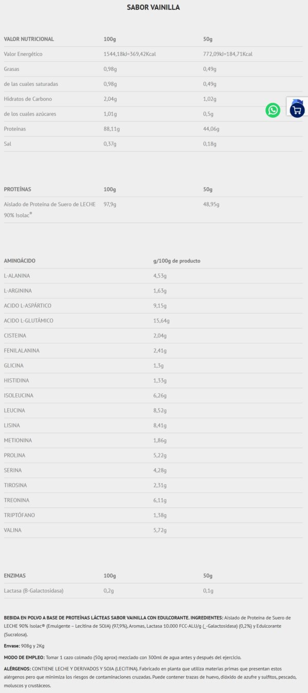 Scientiffic Nutrition Isolat 2.0 Whey Protein Isolac® 2Kg - Imagen 4
