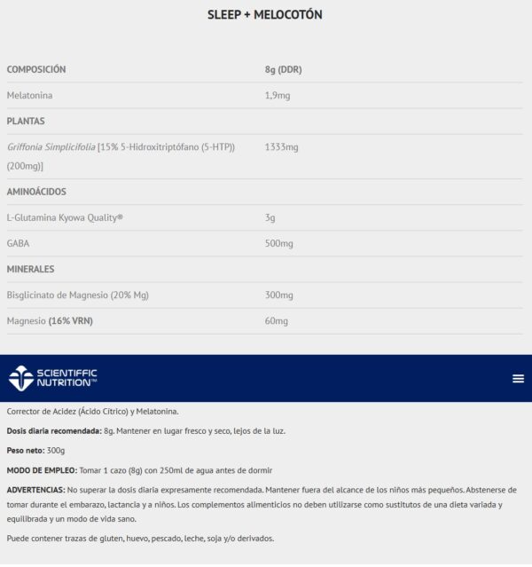 Scientiffic Nutrition Sleep + 300g - Imagen 4