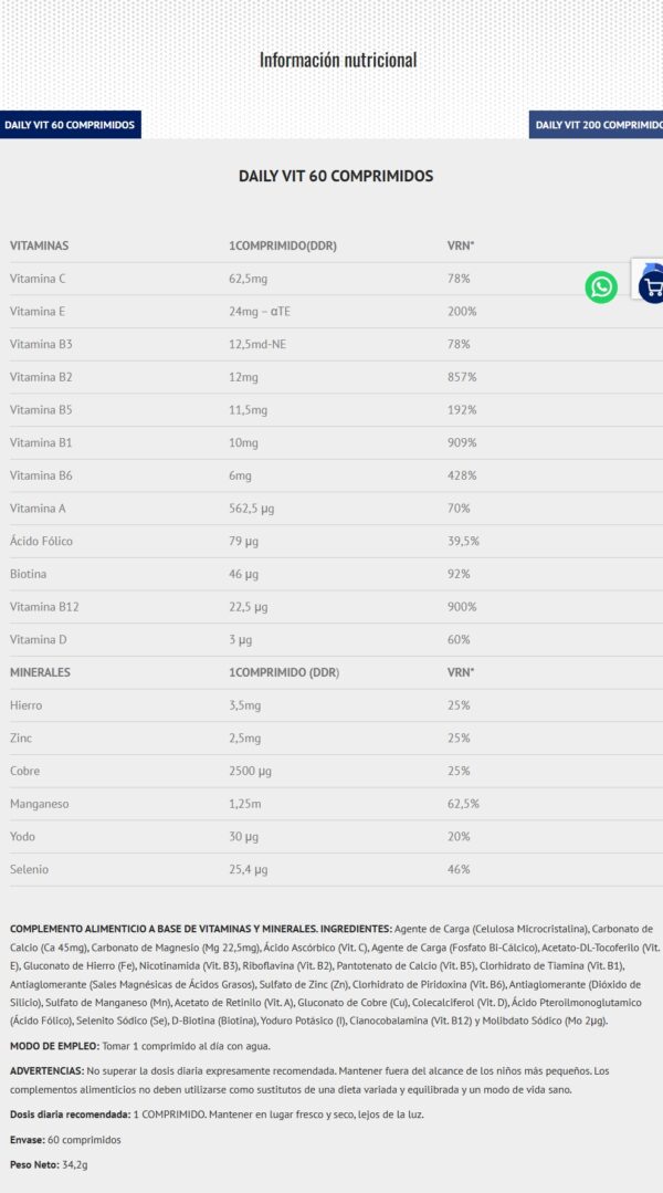 Scientiffic Nutrition Daily Vit 60tabs - Imagen 2
