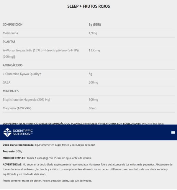 Scientiffic Nutrition Sleep + 300g - Imagen 3