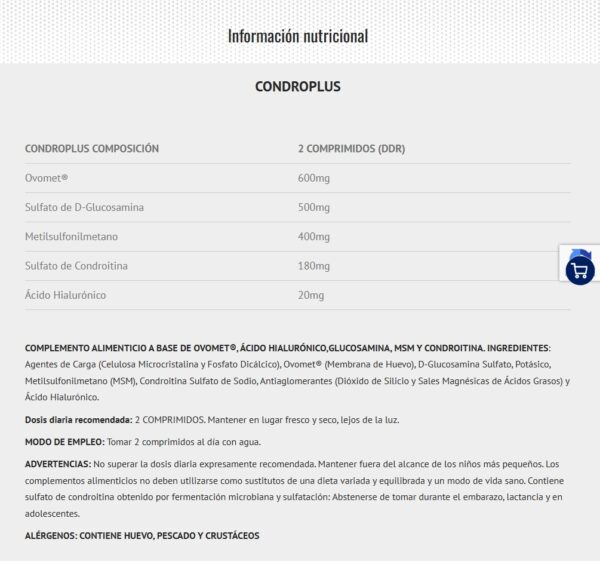 Scientiffic Nutrition Condroplus Ovomet® 90tabs - Imagen 2